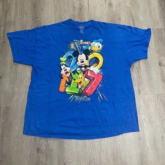 Vintage Disney Short Sleeve Blue T-Shirt Size XXL - Picture 1 of 4
